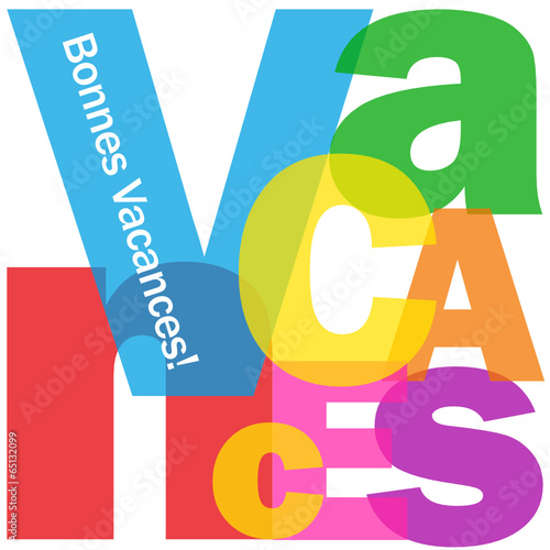 Mosaïque de Lettres "BONNES VACANCES" (été repos plage soleil)