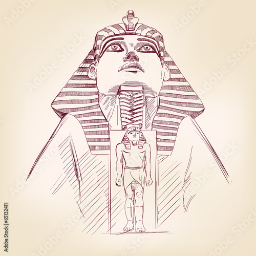 Tutankhamun Egyptian Pharaoh  vector llustration