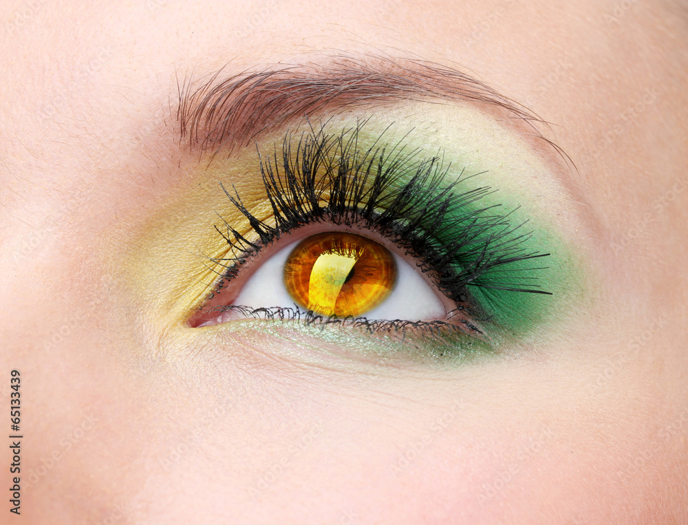 Fototapeta premium Beautiful colorful eye close up