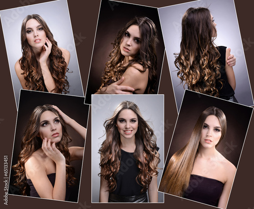 Fashion hairstyle collage