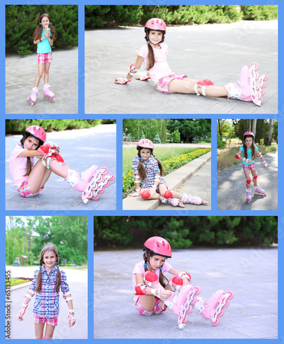 Collage of photos with girl...