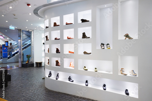 Fashion shoe store shelf photo