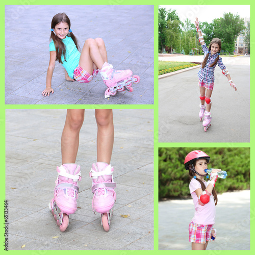 Collage of photos with girl...
