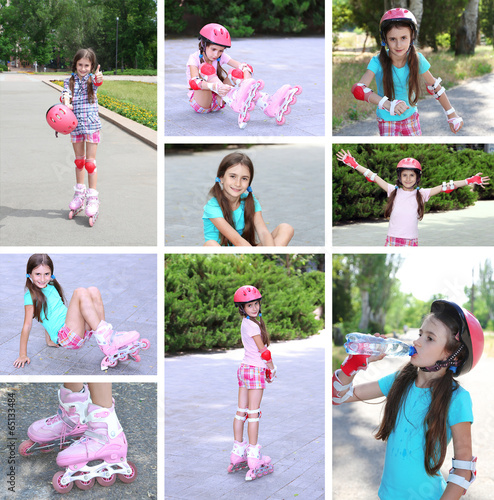 Collage of photos with girl...