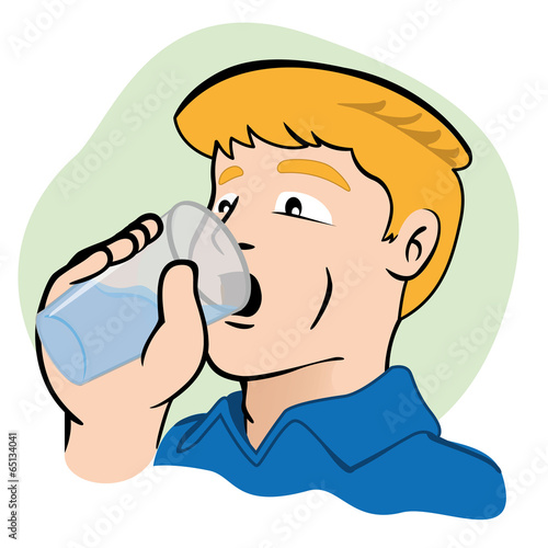 Man drinking water in cup