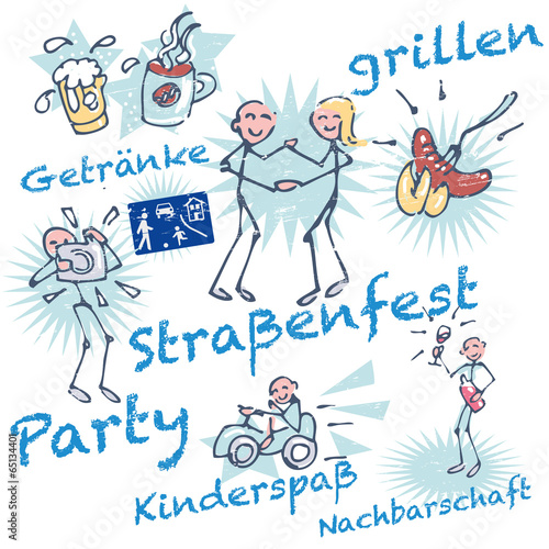 Strichmännchen und Straßenfest