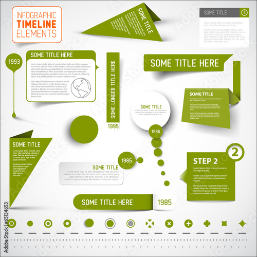 Green infographic timeline elements / template