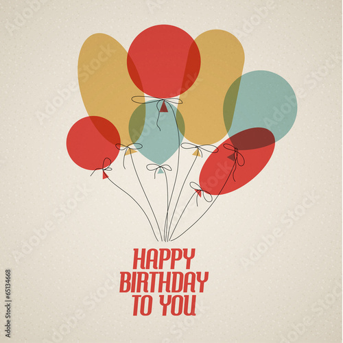 Happy birthday retro vector illustration