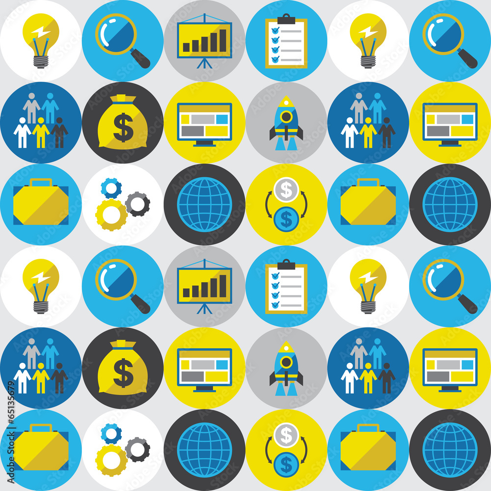 Start-up seamless pattern in flat design style. Start-up seamless pattern in flat design style.