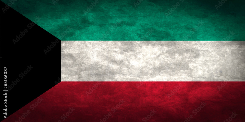 Kuwait grunge flag