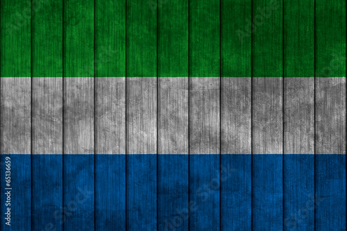 Flag in map on grunge background - Sierra Leone