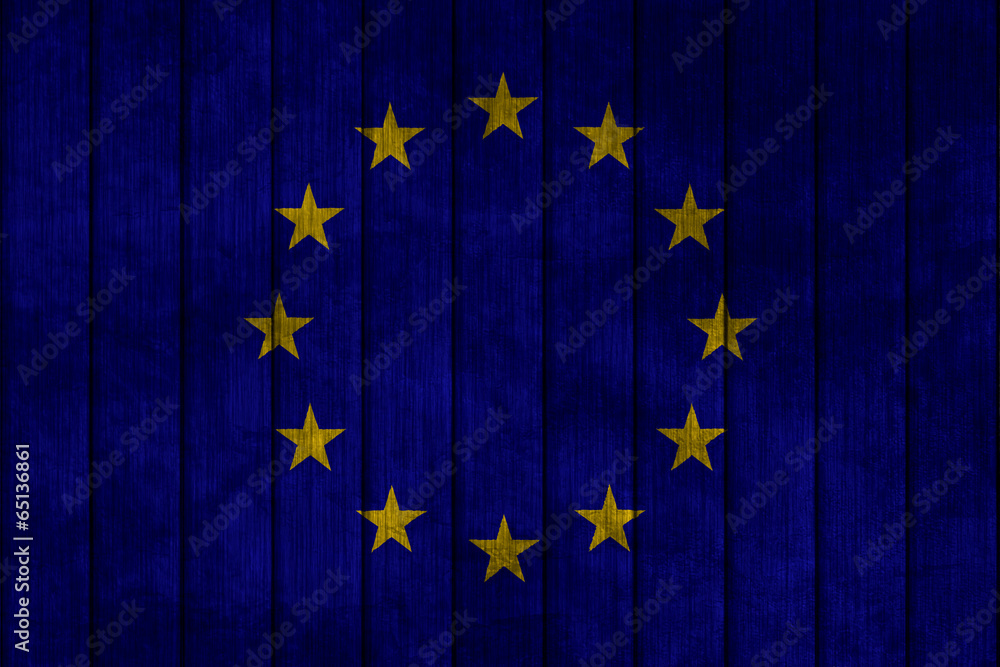 Fototapeta premium Illustration with flag in map on grunge background - EU