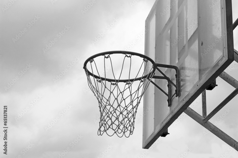 Basketball hoop against on the sky