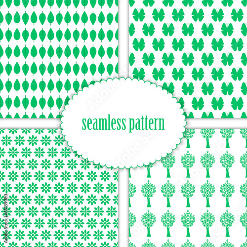 Set of seamless backgrounds with patterns of nature