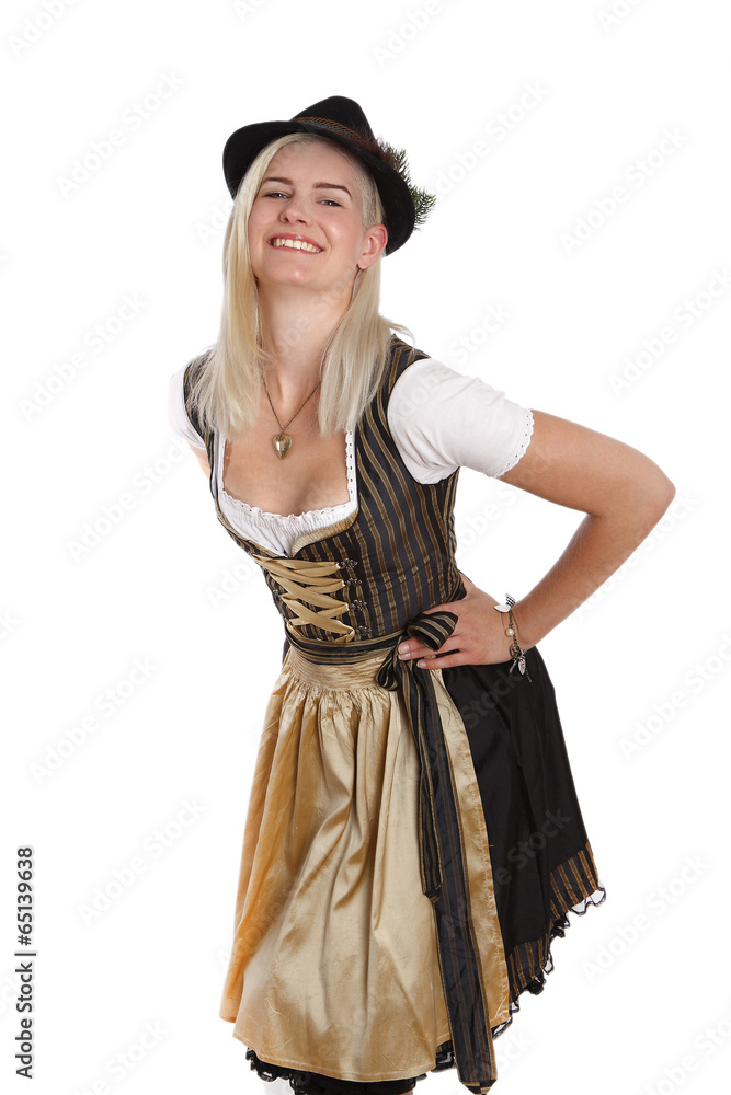 Young blonde woman in traditional bavarian costume Young blonde woman in traditional bavarian costume