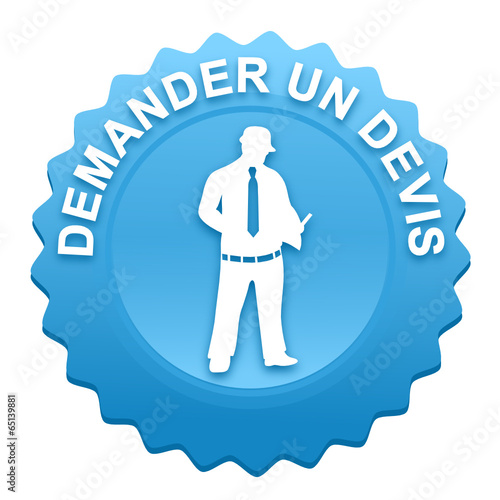 demander un devis sur bouton web denté bleu