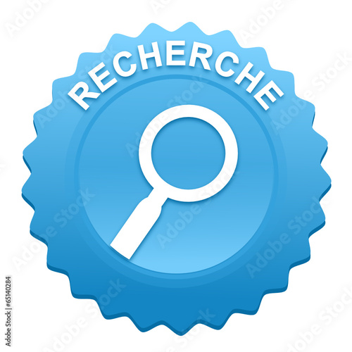recherche sur bouton web denté bleu