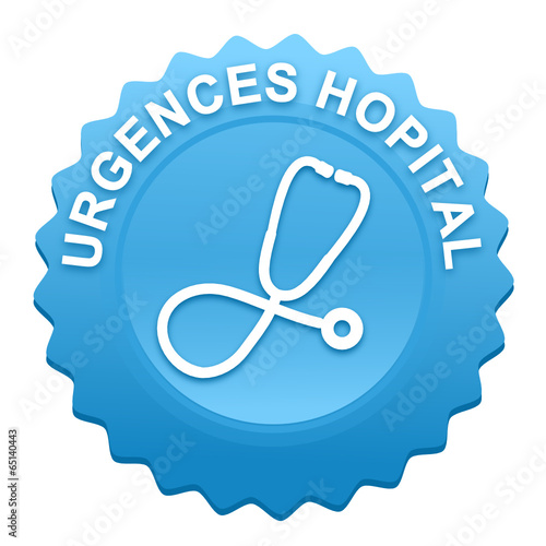 urgences hôpital sur bouton web denté bleu
