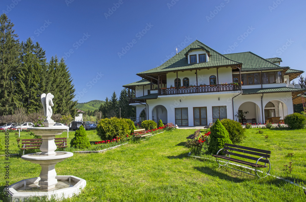 Garden in front of house