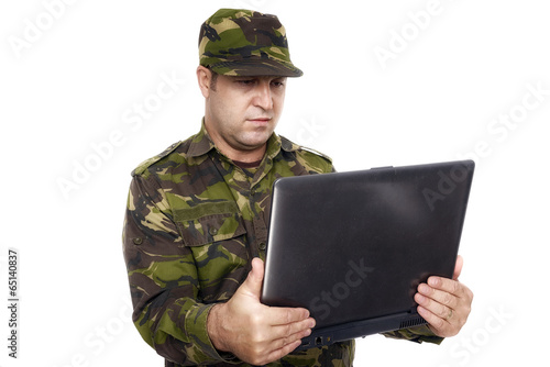 Soldier With A Laptop
