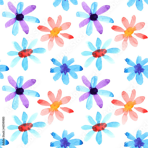 Watercolor flowers seamless