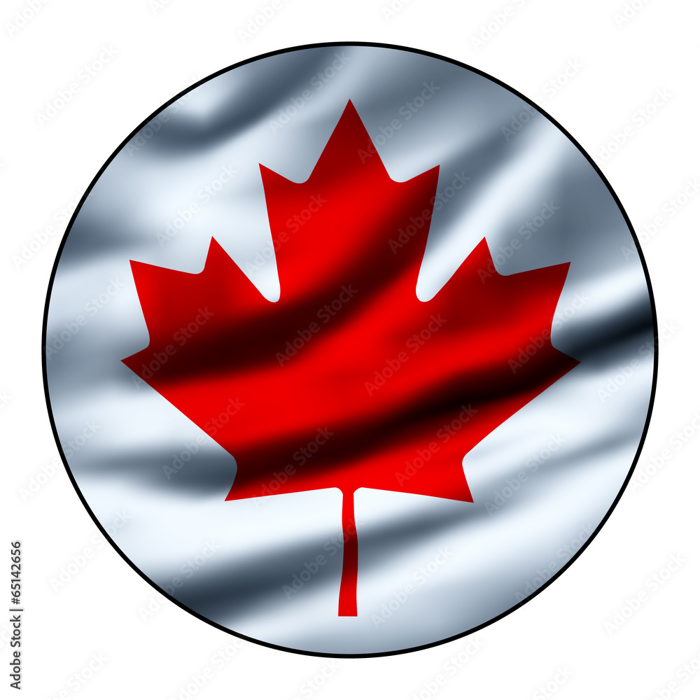 Illustration of a waving flag in a round circle - Canada Illustration of a waving flag in a round circle - Canada