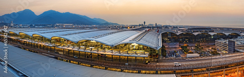 hong kong international airport sunset