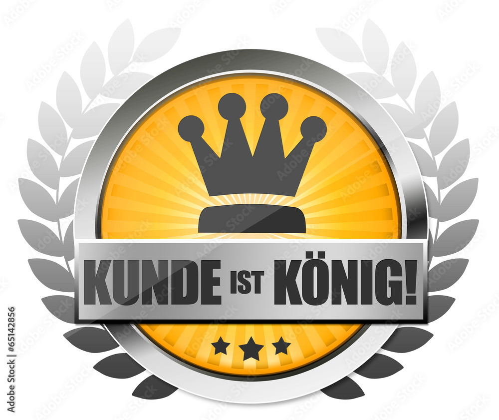 Kunde ist König! Button, Icon StockIllustration Adobe Stock