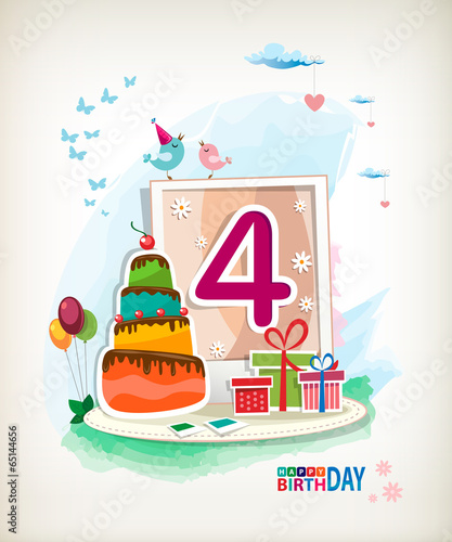 Fourth Birthday card.