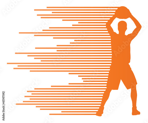 Man basketball player vector background concept made of colorful