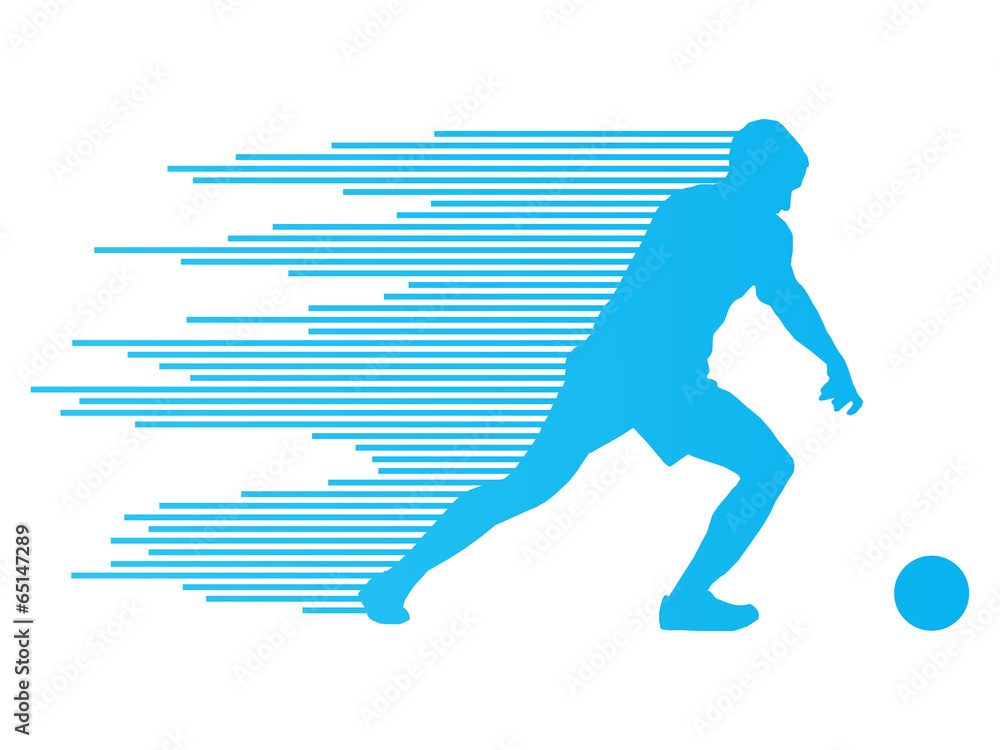 Soccer football player silhouette vector background concept made Soccer football player silhouette vector background concept made