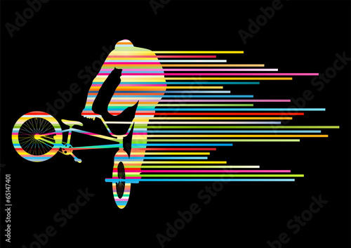 Extreme cyclists bicycle rider active teenager sport silhouettes