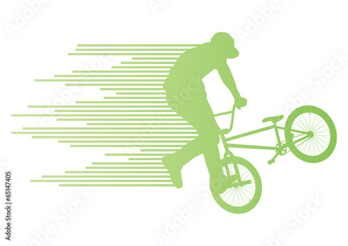 Extreme cyclists bicycle rider active teenager sport silhouettes
