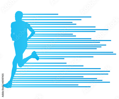 Man runner silhouette vector background template concept made of