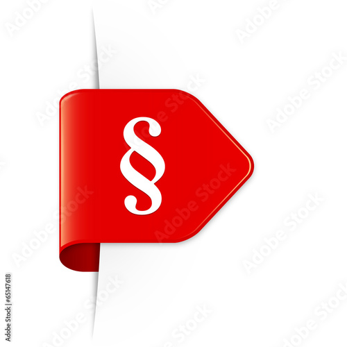 Paragraph - Roter Sticker Pfeil mit Schatten