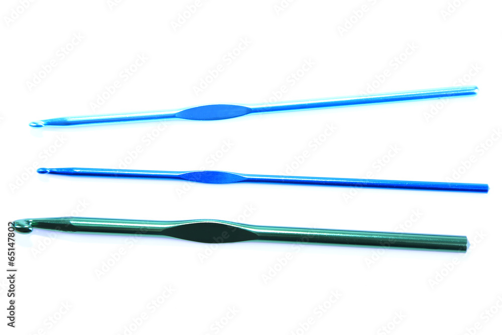 Crochet hooks isolated on white Crochet hooks isolated on white