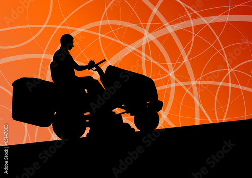 Man with big vacuum cleaner tractor cleaning and pollishing floo
