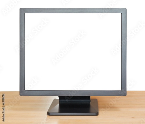 black display with cut out screen on table