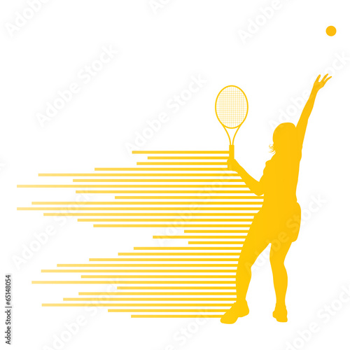Tennis player abstract vector background concept made of stripes