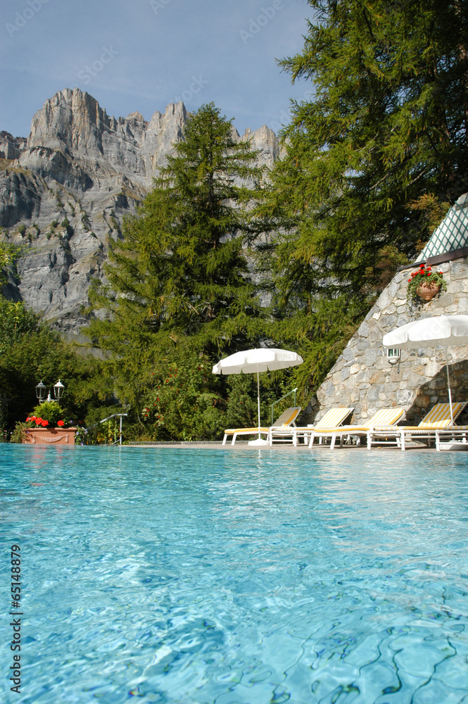 Swimming pool of a hotel at Leukerbad
