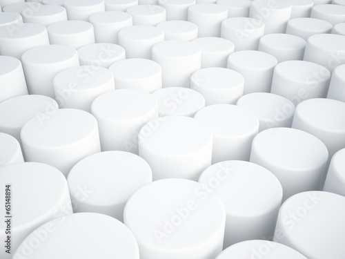 white abstract of cylinder 3d background