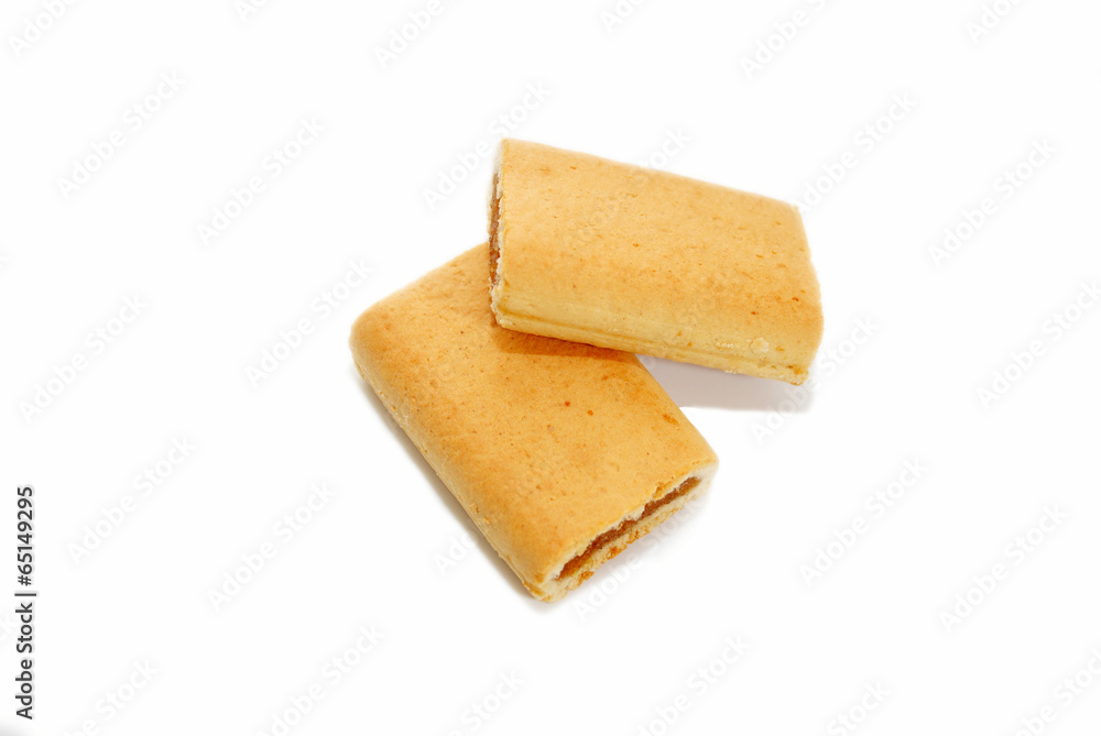 Two Fig Cookies Isolated Over White Two Fig Cookies Isolated Over White