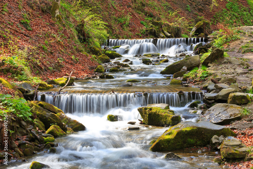 nice cascade on mountain river