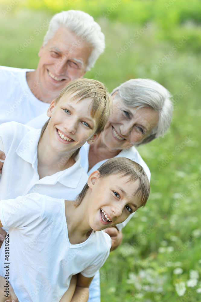 Boys with their grandparents