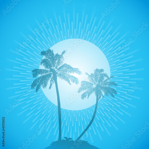 palm tree silhouette background blue © Elaine Barker