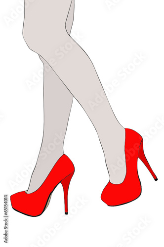 Illustrazione di una donna con un paio di scarpe molto sexy