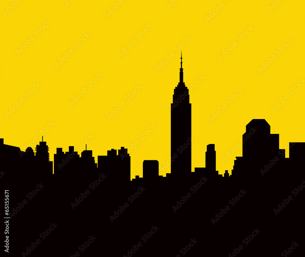 New York Skyline at Morning - Vector