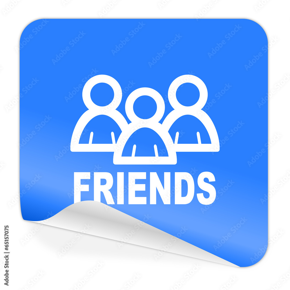 friends blue sticker icon friends blue sticker icon