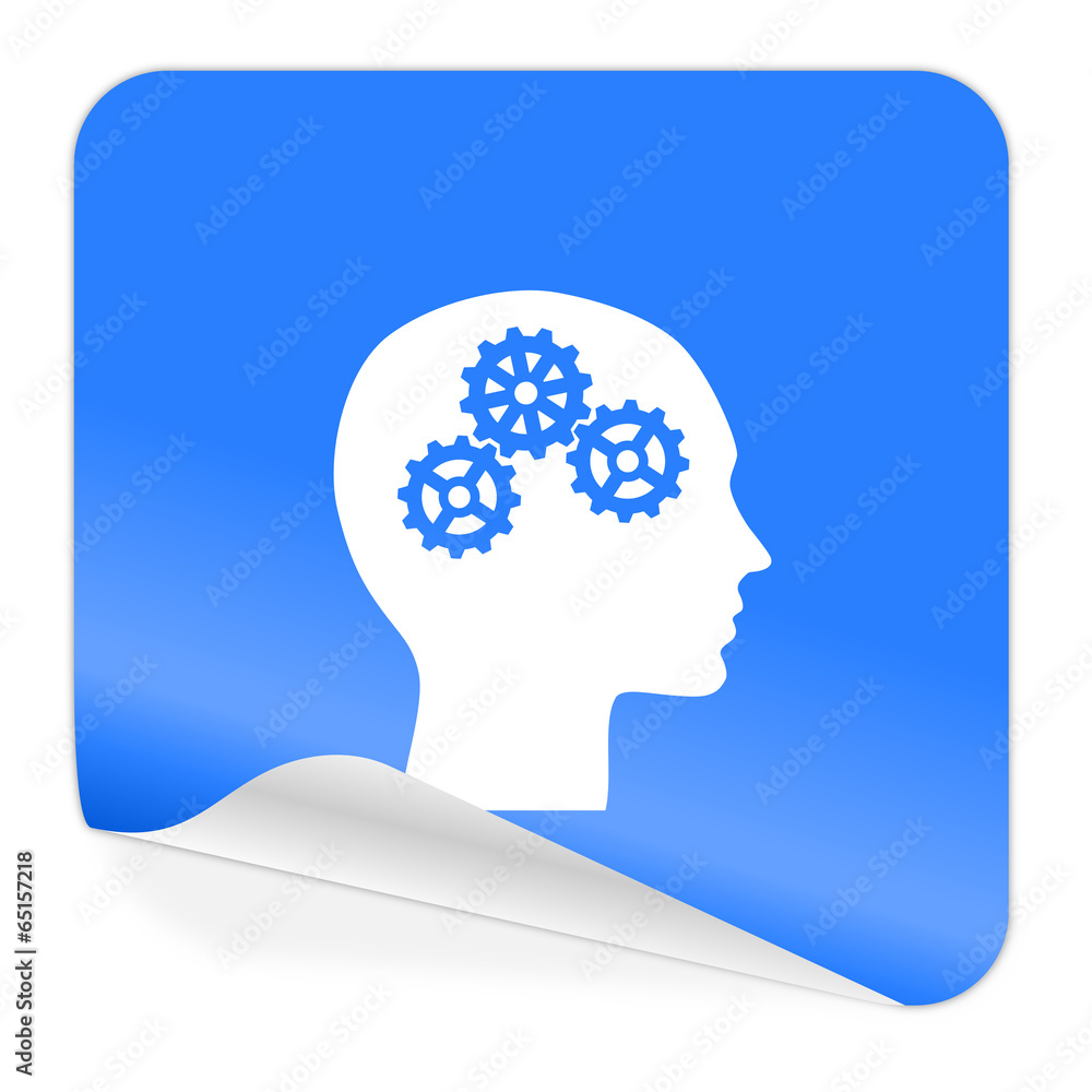 head blue sticker icon