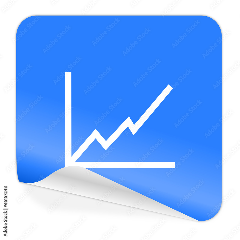 chart blue sticker icon chart blue sticker icon